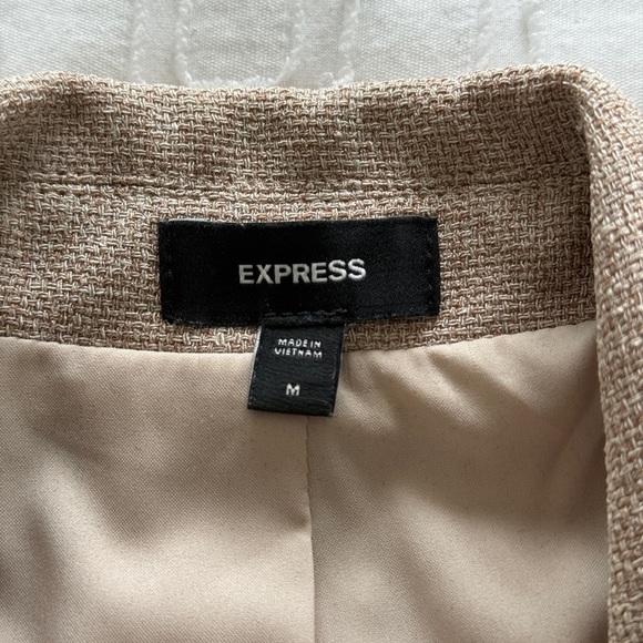 Express Tan Textured Suit- Jacket (M), Pants Size 10 - Picture 10 of 16